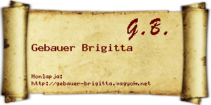 Gebauer Brigitta névjegykártya